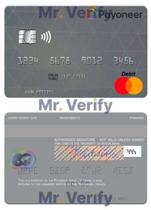 USA Editable Templates 7 Editable USA Payoneer mastercard credit card Templates in PSD Format