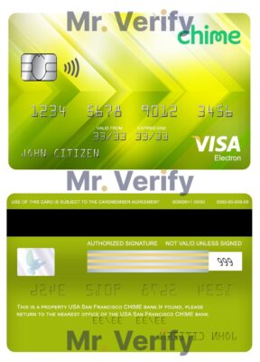Editable USA San Francisco CHIME bank visa electron card Templates in PSD Format