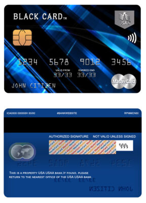 Editable USA USAA bank mastercard Templates in PSD Format