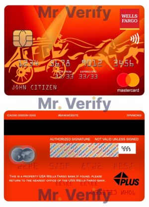 USA Editable Templates 5 Editable USA Wells Fargo bank mastercard Templates in PSD Format