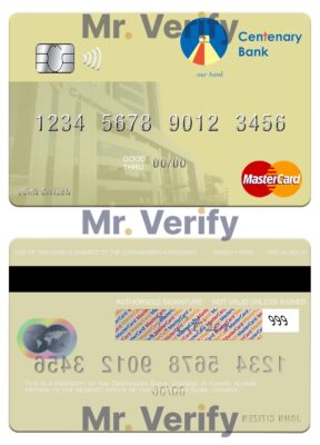 Editable Uganda Centenary Bank mastercard Templates in PSD Format