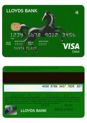 Editable United Kingdom Lloyds credit card Templates
