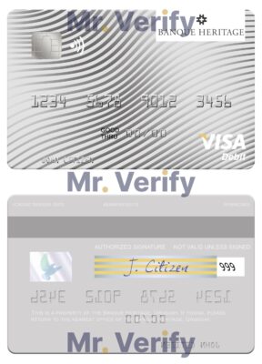 Editable Uruguay Banque Heritage visa debit card Templates in PSD Format