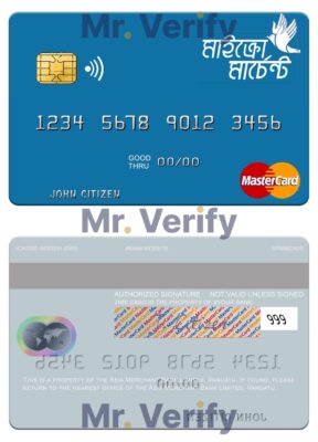 Editable Vanuatu Asia Merchant Bank Limited mastercard Templates in PSD Format