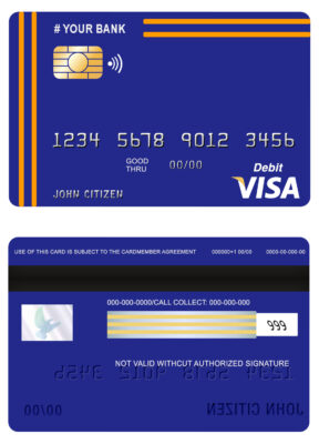Editable yellowdo universal multipurpose bank visa credit card Templates