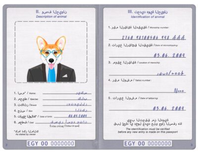 Egypt dog Fake PSD Passport | Instant Download