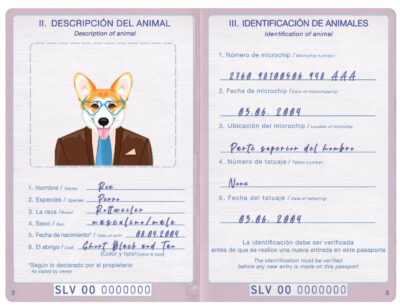 El Salvador dog Fake PSD Passport | Instant Download