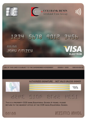 Editable Equatorial Guinea CCEI Bank visa electron card Templates