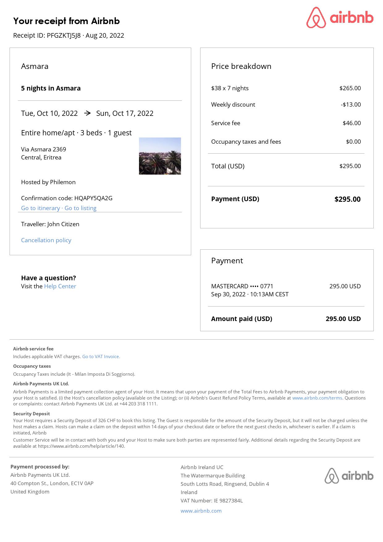 Editable Eritrea Hotel Booking Form Template | Fillable PDF