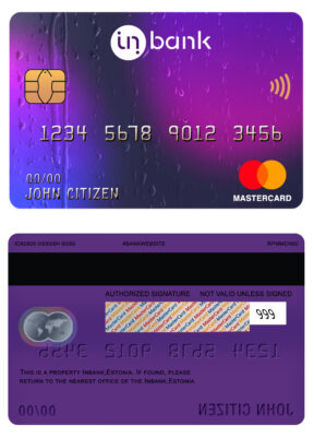 Fillable Estonia Inbank mastercard Templates | Layer-Based PSD