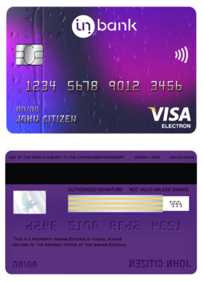 Editable Estonia Inbank visa electron card Templates in PSD Format