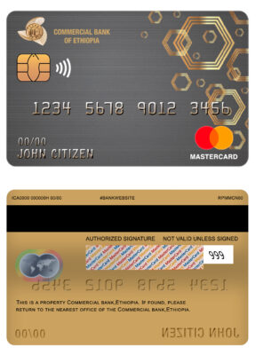 Fillable Ethiopia Commercial Bank mastercard Templates | Layer-Based PSD