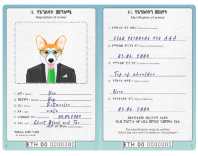 Ethiopia dog Fake PSD Passport | Instant Download