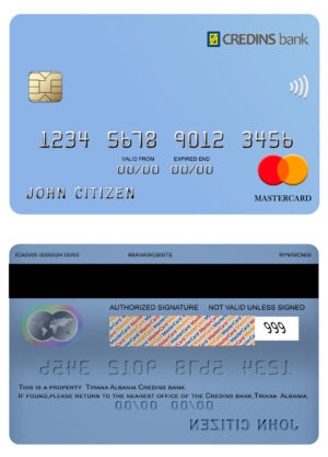 Albania Editable Templates 5 Fillable Albania Credins bank mastercard Templates | Layer-Based PSD