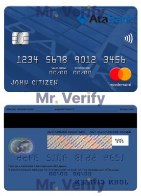Fillable Azerbaijan ATA bank mastercard credit card Templates | Layer-Based PSD