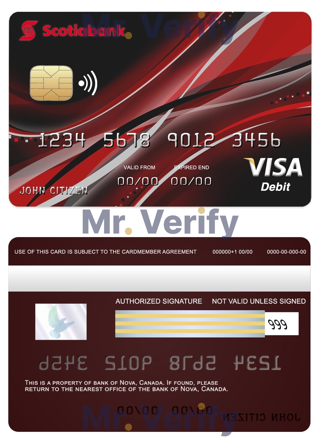 Fillable Canada Nova bank visa card Templates | Layer-Based PSD