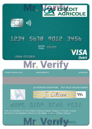 France Editable Templates 13 Fillable France Credit Agricole Bank visa debit card Templates | Layer-Based PSD
