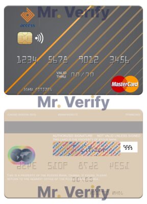 Fillable Gambia Access Bank mastercard Templates | Layer-Based PSD