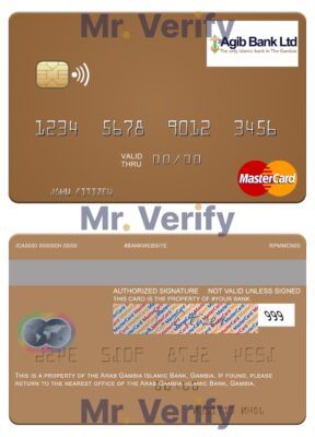 Fillable Gambia Arab Gambia Islamic Bank mastercard Templates | Layer-Based PSD
