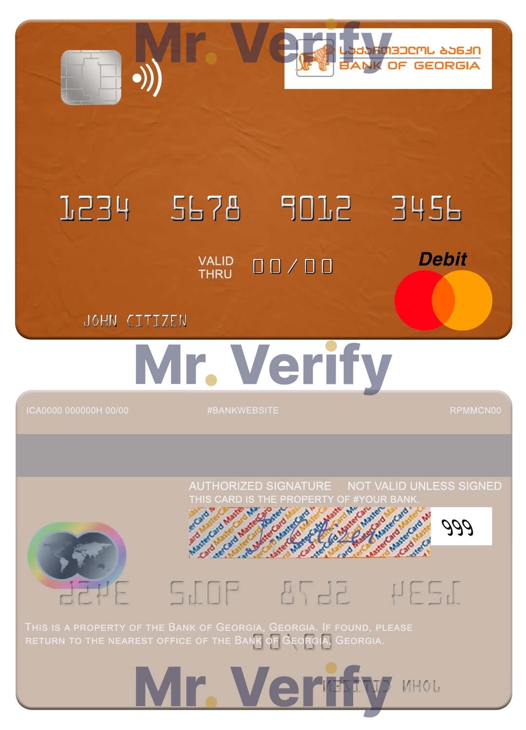 Fillable Georgia Bank of Georgia mastercard Templates | Layer-Based PSD