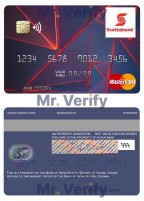 Fillable Guyana Bank of Nova Scotia mastercard credit card Templates | Layer-Based PSD