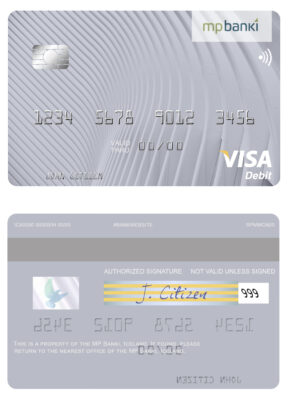 Fillable Iceland MP Banki visa card Templates | Layer-Based PSD