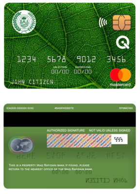 Fillable Iraq Rafidain bank mastercard Templates | Layer-Based PSD