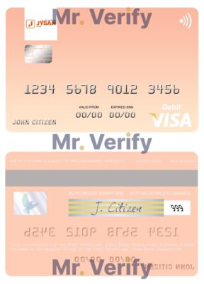 Fillable Kazakhstan First Heartland Jýsan Bank visa card Templates | Layer-Based PSD