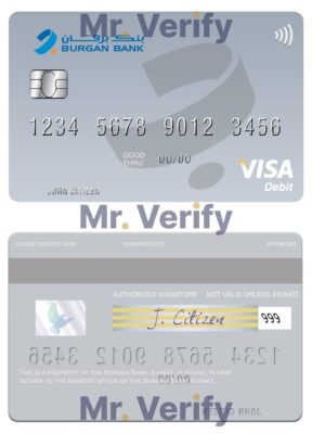 Fillable Kuwait Burgan Bank visa card Templates | Layer-Based PSD