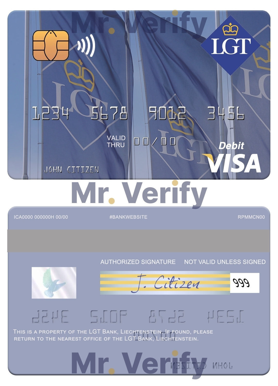 Fillable Liechtenstein LGT Bank visa card Templates | Layer-Based PSD