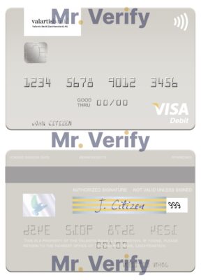 Fillable Liechtenstein Valartis Bank visa card Templates | Layer-Based PSD