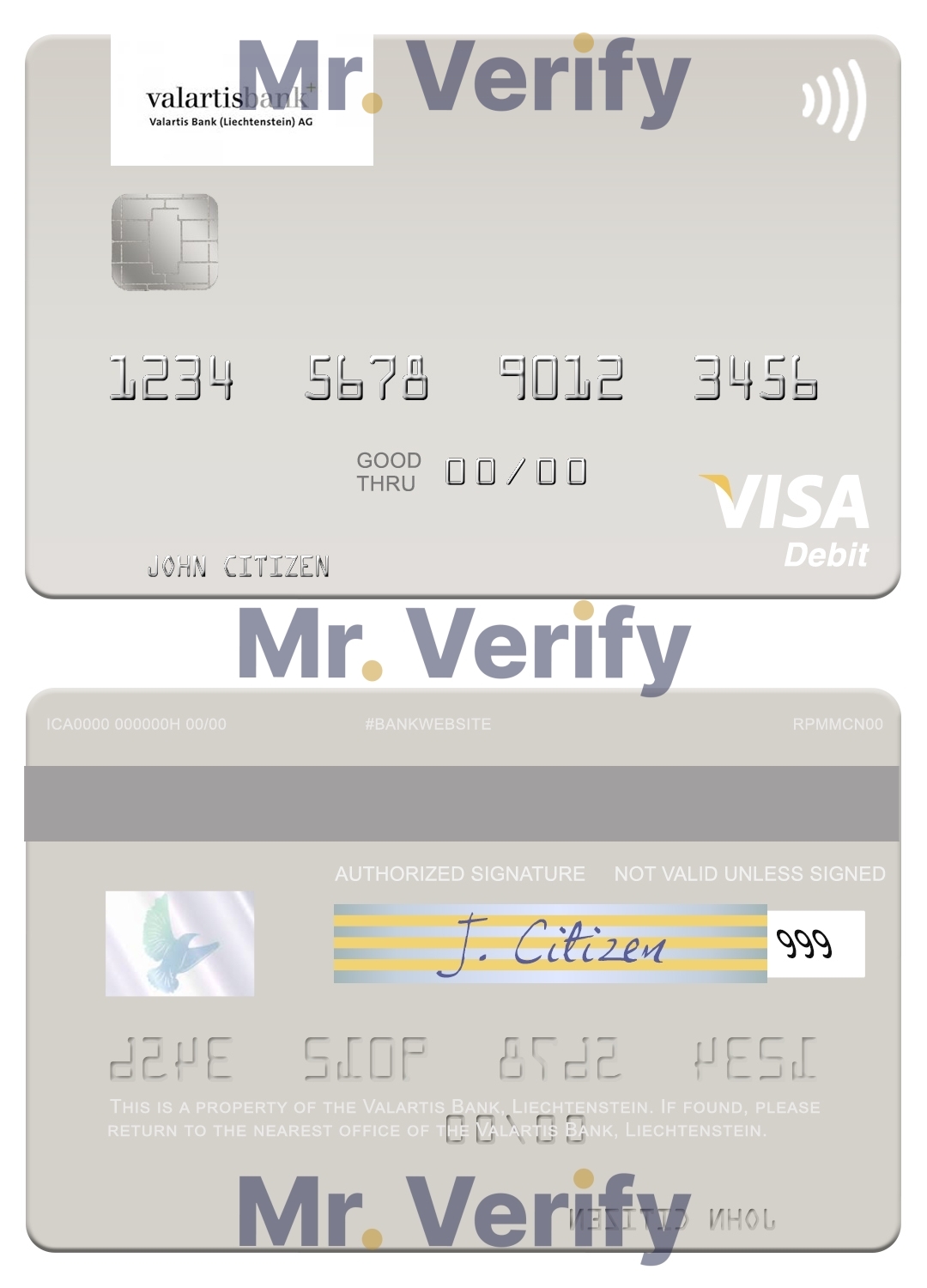 Fillable Liechtenstein Valartis Bank visa card Templates | Layer-Based PSD