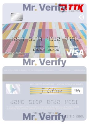 Fillable Macedonia TTK Banka AD Skopje visa card Templates | Layer-Based PSD