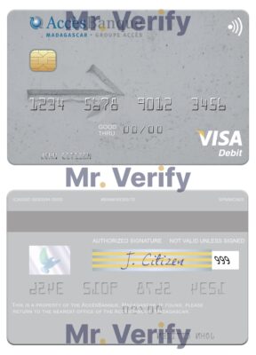 Fillable Madagascar AccèsBanque visa card Templates | Layer-Based PSD