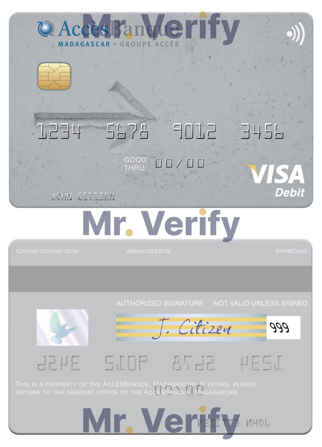 Fillable Madagascar AccèsBanque visa card Templates | Layer-Based PSD