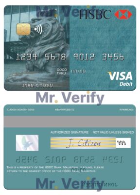 Fillable Mauritius HSBC bank visa debit credit card Templates | Layer-Based PSD