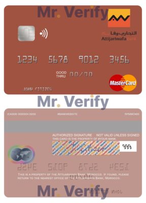 Fillable Morocco Attijariwafa bank mastercard Templates | Layer-Based PSD