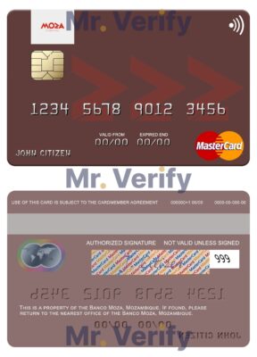 Fillable Mozambique Banco Moza mastercard Templates | Layer-Based PSD