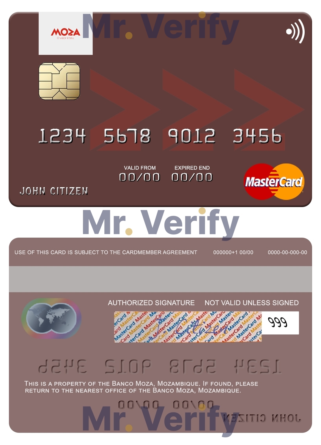 Fillable Mozambique Banco Moza mastercard Templates | Layer-Based PSD