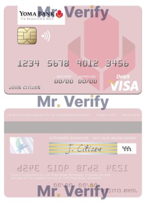 Fillable Myanmar Yoma Bank Limited visa debit card Templates | Layer-Based PSD