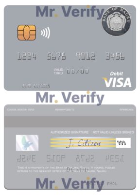 Fillable Nauru Bank of Nauru visa debit card Templates | Layer-Based PSD