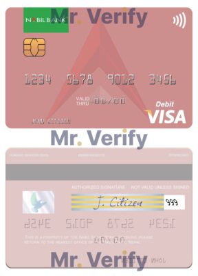 Fillable Nepal Nabil bank visa debit card Templates | Layer-Based PSD