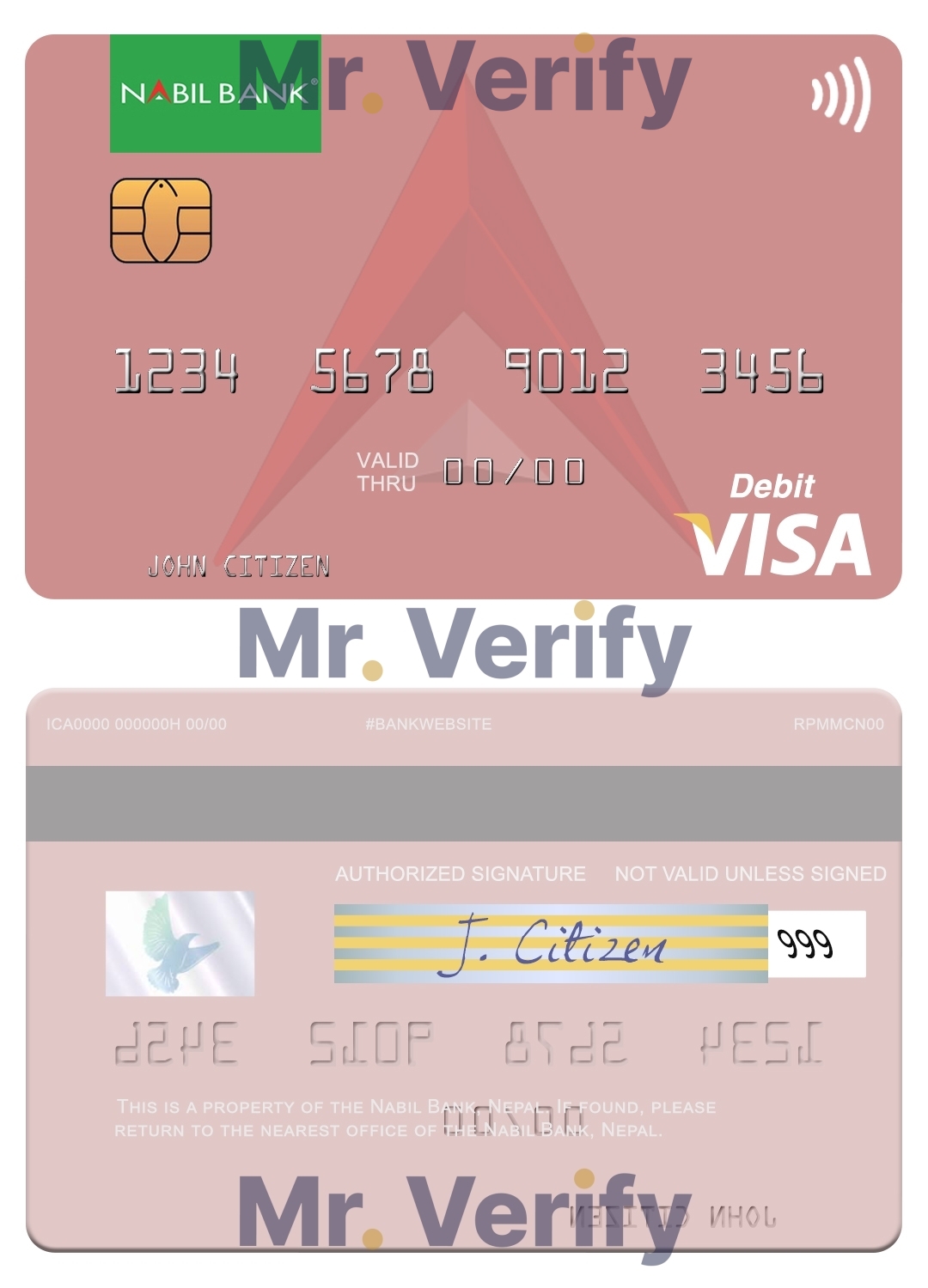 Fillable Nepal Nabil bank visa debit card Templates | Layer-Based PSD