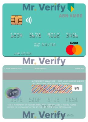 Fillable Netherlands ABN AMRO Bank mastercard credit card Templates | Layer-Based PSD