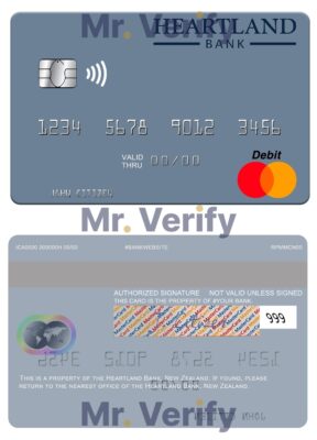 Fillable New Zealand Heartland Bank mastercard credit card Templates | Layer-Based PSD