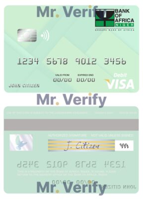 Fillable Niger Bank of Africa visa debit card Templates | Layer-Based PSD