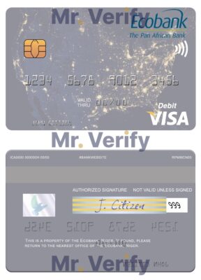 Fillable Niger Ecobank visa debit card Templates | Layer-Based PSD