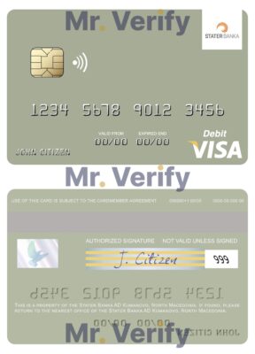 Fillable North Macedonia Stater Banka AD Kumanovo visa debit card Templates | Layer-Based PSD