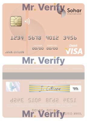 Fillable Oman Sohar International Bank visa debit card Templates | Layer-Based PSD