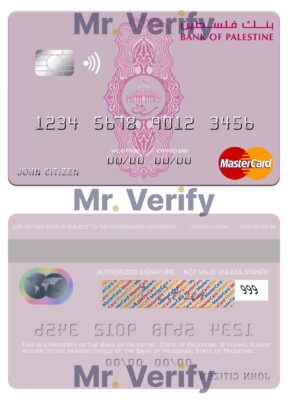 Fillable Palestine Bank of Palestine mastercard Templates | Layer-Based PSD